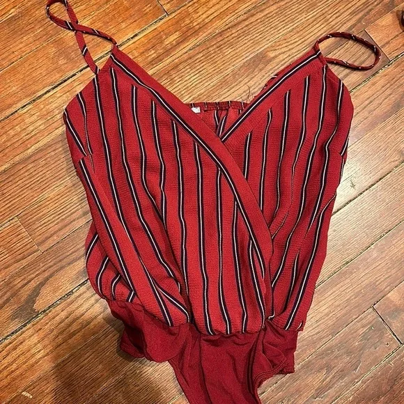 Red and blue stripped bodysuit - Picture 1 of 1